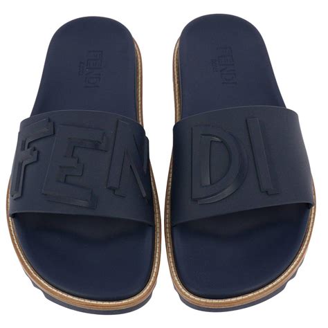 fendi blue logo slides|fendi slides for sale.